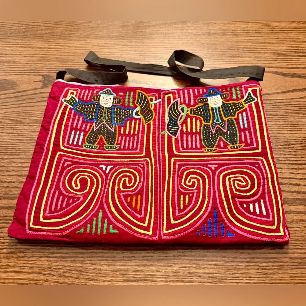 Mola Scarecrow Shoulder Purse Bag Kuna Guna Vintage Panama Retro Travel Souvenir